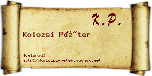 Kolozsi Péter névjegykártya