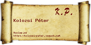 Kolozsi Péter névjegykártya