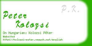peter kolozsi business card