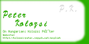 peter kolozsi business card